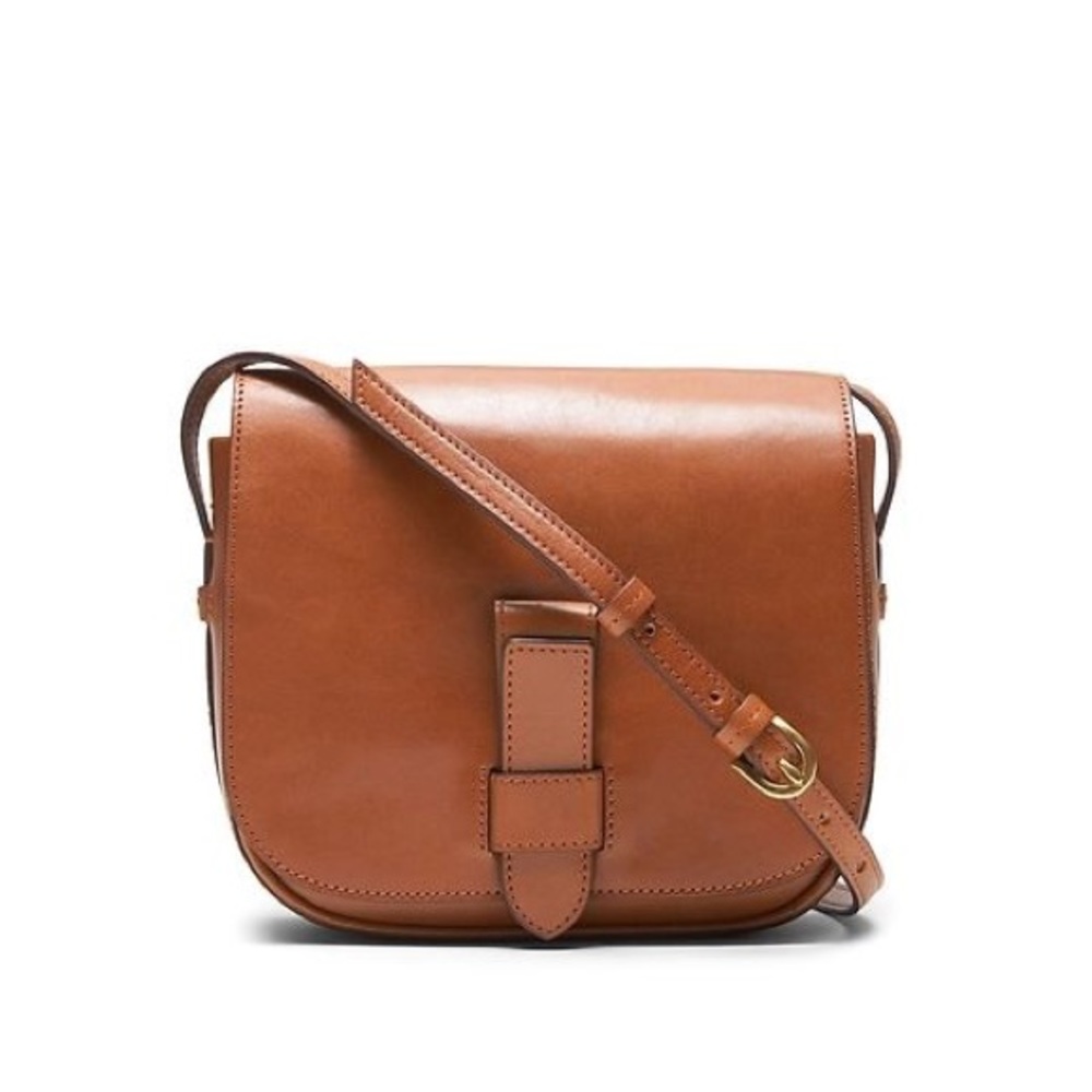 Banana Republic Italian Leather Saddle Bag Nutmeg